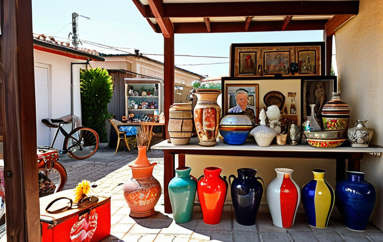 **

Prompt: "A well-lit, detailed photograph of a carefully arranged garage sale display in a suburban Turkish neighborhood. Focus on the variety of items – antique vases, sports equipment, clothing.  Include price tags.  Emphasize a warm, nostalgic atmosphere.  Sunlight, happy vibes, friendly faces.  Turkish Lira price tags.  Keywords: garage sale, second hand, bargains, Turkey."

**