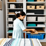 Decluttering for Peace**

A bright, airy Turkish home interior. A young woman, fully clothed in comfortable, modest clothes, is sorting through items in a stylish storage box. She has a serene expression. In the background, we see neatly organized shelves with fewer belongings. "Safe for work," appropriate content, fully clothed, professional quality, perfect anatomy, natural pose, minimalist lifestyle, decluttering, financial peace of mind, family-friendly.

**
